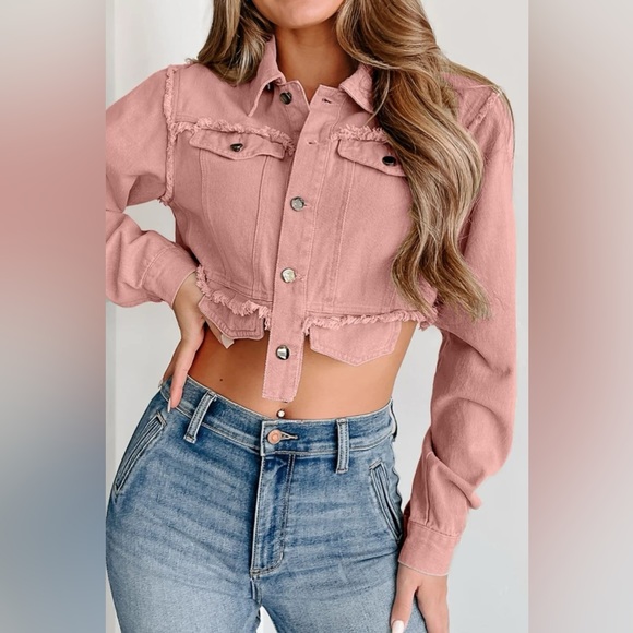 Raw Hem Button Up Cap Sleeve Denim Top main image 0